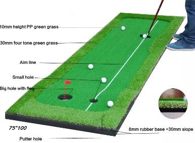 รหัสสินค้า FG0034-2 FUNGREEN MINI GOLF PUTTING GREEN ขนาด: 75x300 ซม กอล์ฟสีเขียววางสำหรับการฝึกซ